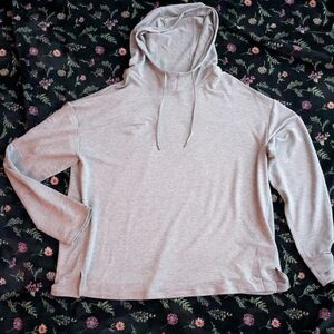 Athletic Works Women's Gray French Terry Lightweight Mock Neck Hoodie